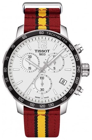 T0954171703708 Quickster Miami Heat NBA Special Edition Nylon Chronograph Mens Watch, Silver Dial -  Tissot