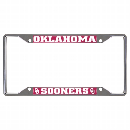 Fan Mats FAN-14922 Oklahoma Sooners NCAA Chrome License Plate Frame