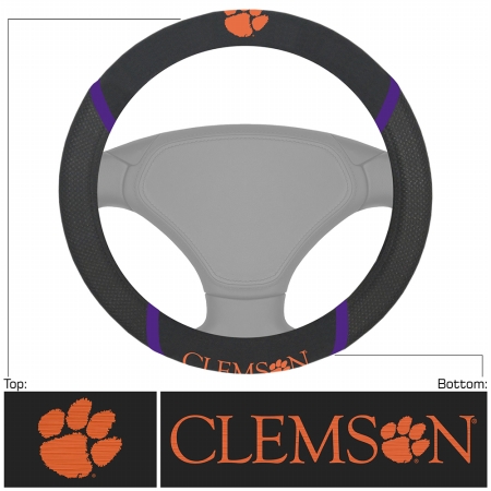Fan Mats  Clemson Tigers NCAA Polyester Steering Wheel Cover