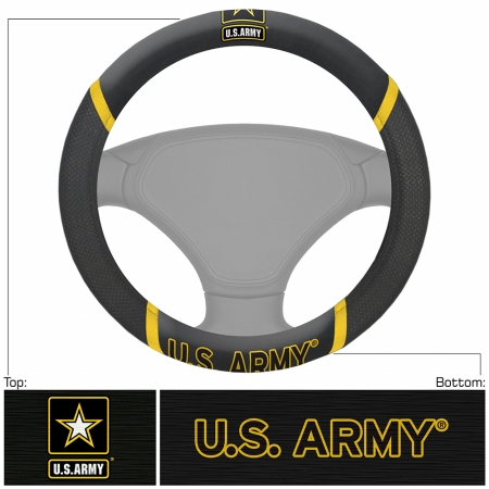 Picture of Fan Mats FAN-15692 US Army Armed Forces Polyester Steering Wheel Cover