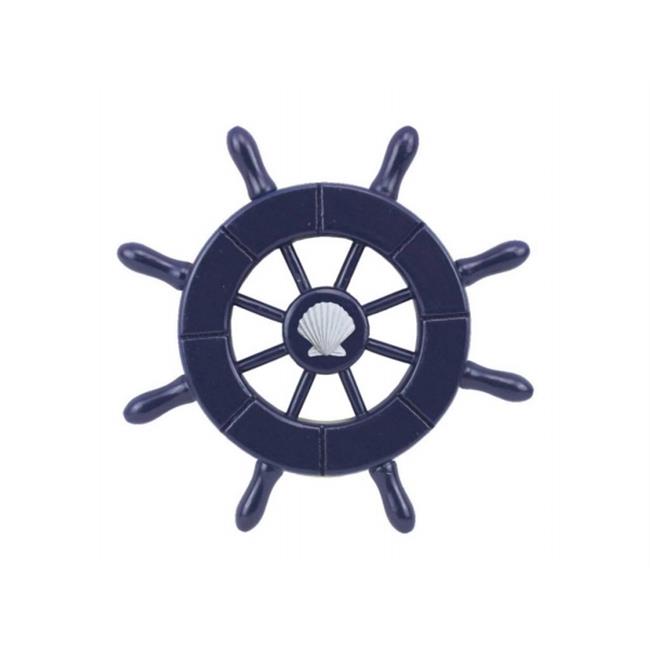 Handcrafted Model Ships SW-6-104-seashell-NH 6 in. Dark Blue Decorative Ship ...