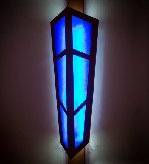 20 in. Deep Polaris LED Wall Sconce, Copper Metallic 3Copmet Blue Acrylic
