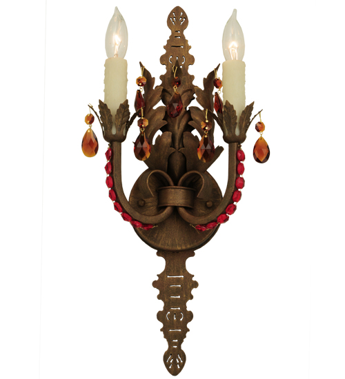 135983 9 in. Grosetto 2 Light Crystal Wall Sconce