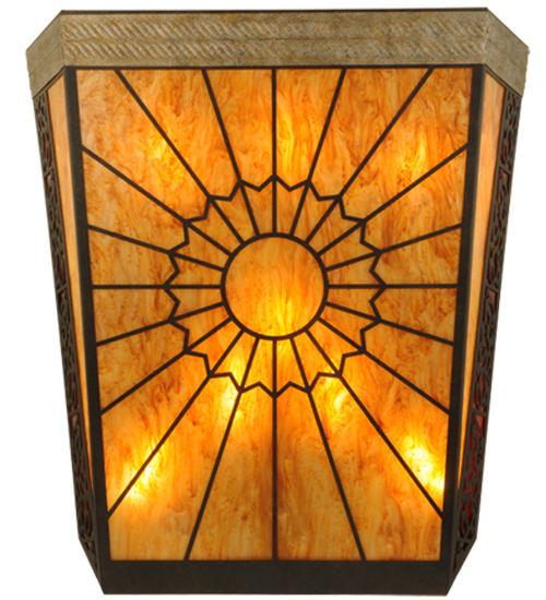 136080 30 in. Zuvan Wall Sconce, Amber Chestnut Corinth