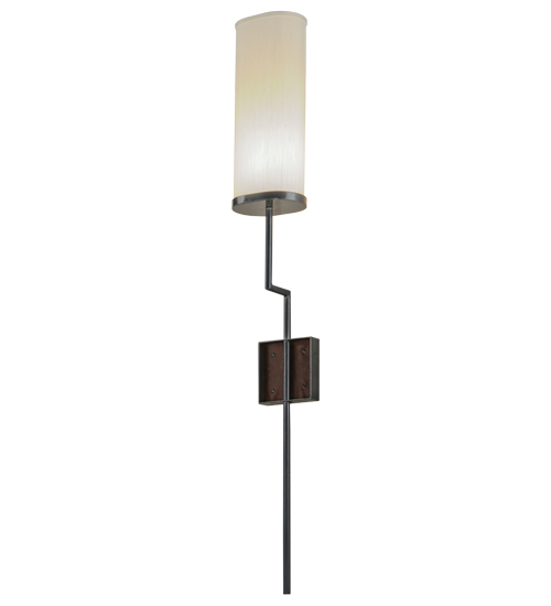 137002 7 in. Ausband Wall Sconce, No.85 Eggshell Black Chrome Over Nickel