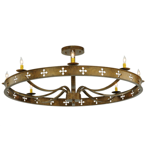 138435 48 in. Byzantine 8 Light Semi-Flushmount