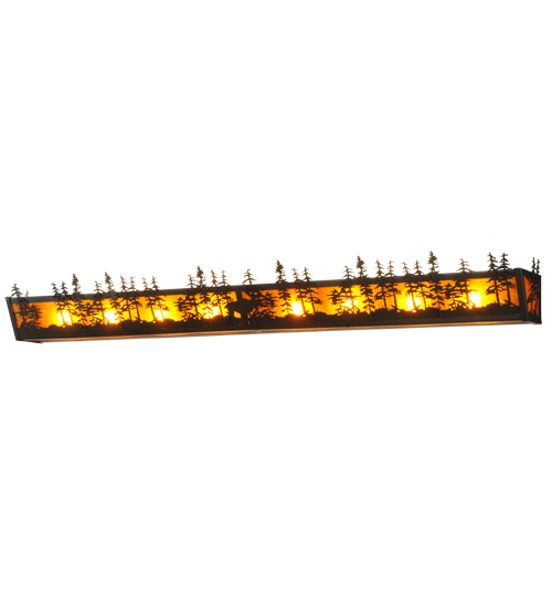 139293 58.5 in. Tall Pines Vanity Light, Timeless Bronze & Amber Mica