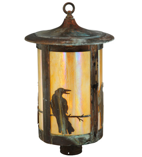 139412 12 in. Fulton Crow Post Mount, Bai Vintage Copper