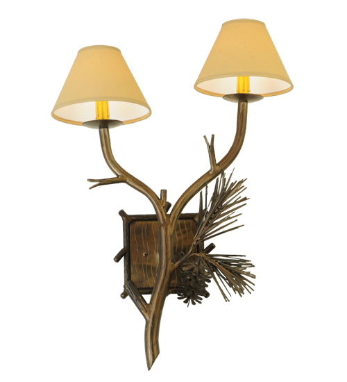 141316 27 in. Lone Pine 2 Light Wall Sconce, Antique Copper