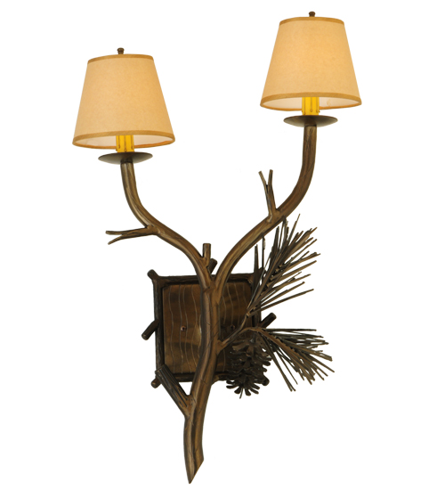 141317 26 in. Lone Pine 2 Light Wall Sconce, Antique Copper