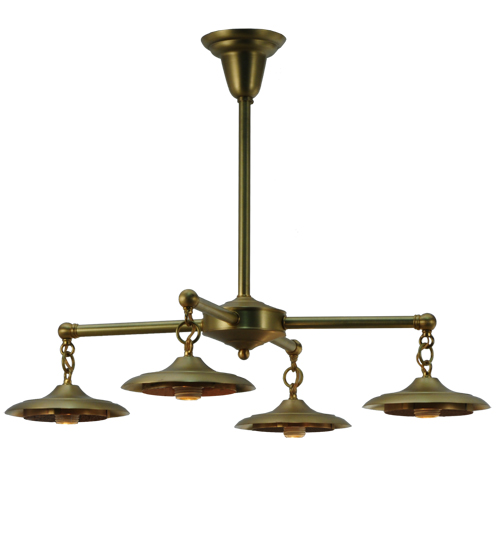 140490 24 in. AC Hanger Round Rods 4 Lights, Natural