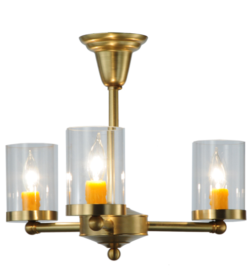 140495 20 in. Bakersfield Semi-Flushmount, Clear Natural