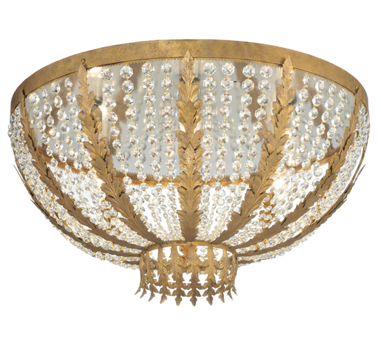140850 32 in. Chrisanne Crystal Flushmount, Pompeii Gold