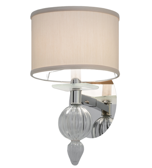 142142 8 in. Murano Bauble Wall Sconce, Polished Nickel