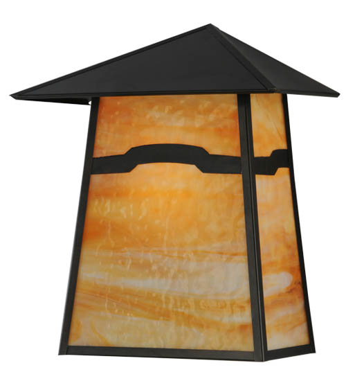 142728 16 in. Stillwater Mountain View Wall Sconce, Beige Craftsman