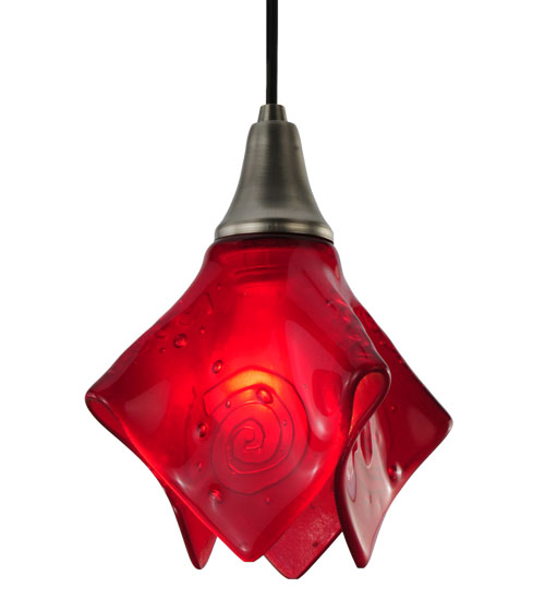 143126 10 in. Metro Fusion Super Nova Mini Pendant, Red Bas Relief