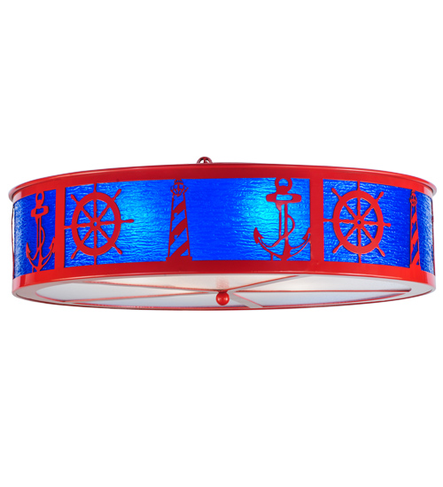 143521 30 in. Coastal Collection Flushmount, Red