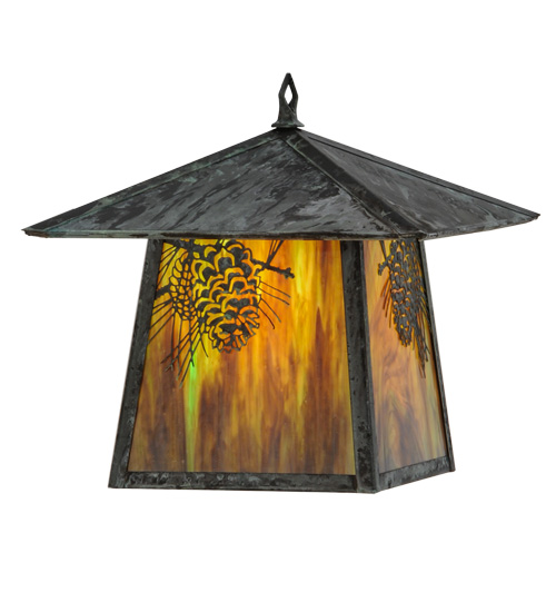 146359 12 in. Square Stillwater Winter Pine Shade, 59 Verde