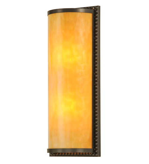 147740 7 in. Cilindro Wall Sconce, Beading Around Edge Craftsman Brown