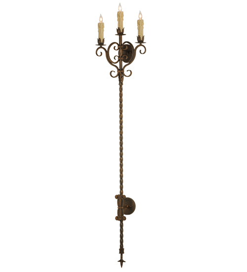 145593 15.5 in. Palmira 3 Light Wall Sconce, Coffee Bean