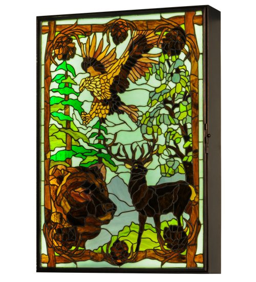 145706 26 in. Wilderness LED Backlit Window Box, Light Blue Amber Beige Green