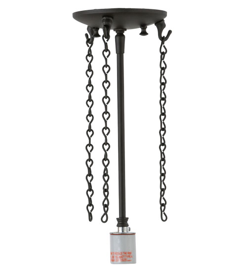 Single Lite Invert Hanger 3 Hooks - Oil Rubbed Bronze Steel & Orb