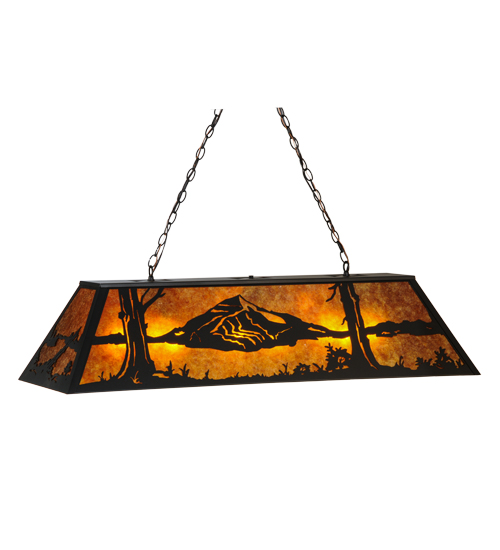 148128 48 in. Mountain Range Oblong Pendant, Black & Amber Mica