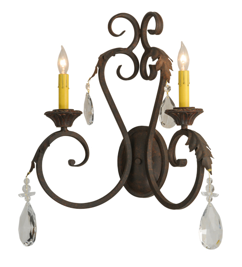 149382 20 in. Josephine 2 Light with Crystals Wall Sconce