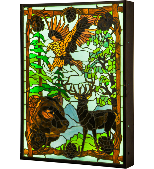 149464 26 in. Wilderness Dual Sided LED Window Box, Mahogany Bronze