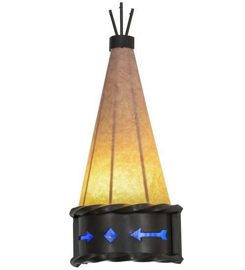 149956 8 in. Teepee Regalia Wall Sconce, Timeless Bronze & Ebr