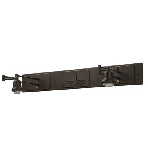 150270 36 in. Hanginghead Dragonfly 2 Light Swing Arm Wall Sconce Hardware, Mahogany Bronze