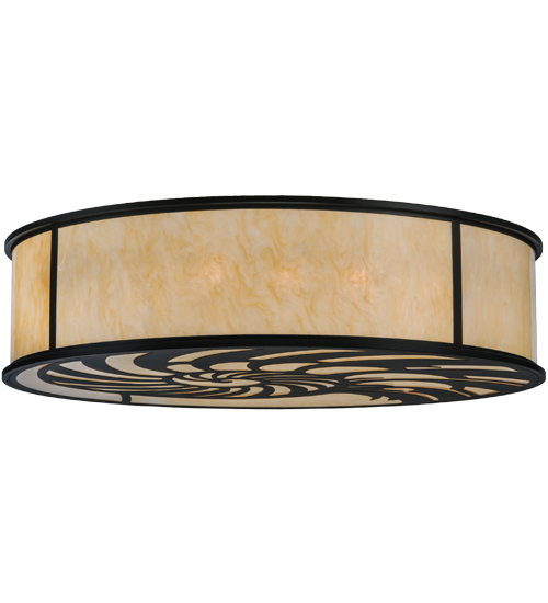 150495 60 in. Nautilus Flushmount, Black & Carmel Onyx Sb In