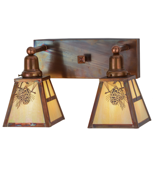 150764 17.5 in. Winter Pine 2 Light Vanity Light, Bai Vintage