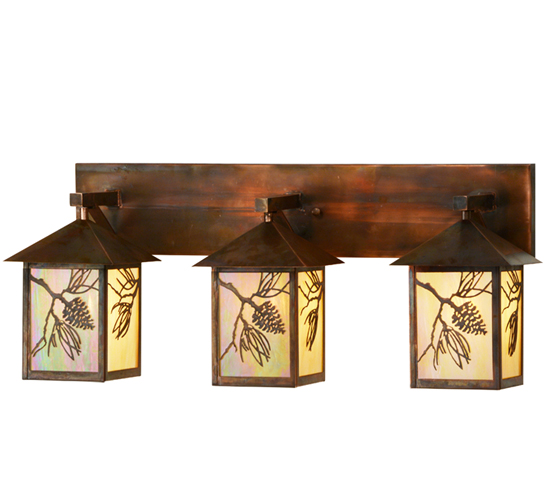 150774 28.5 in. Balsam Pine 3 Light Vanity Light, Bai Vintage Copper