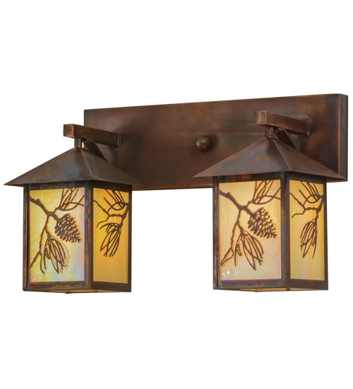 150776 20 in. Balsam Pine 2 Light Vanity Light, Bai Vintage Copper