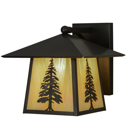 150781 12 in. Stillwater Tall Pine Solid Mount Wall Sconce, Bai Craftsman