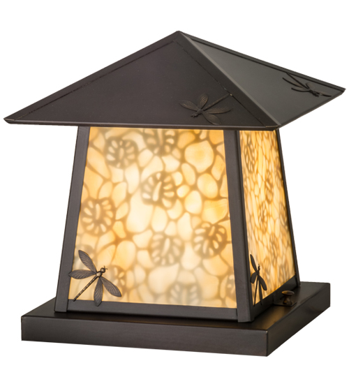 11 in. Square Stillwater Dragonfly Pier Mount, Beige Craftsman