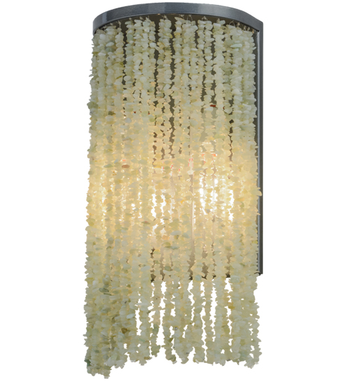 153076 7.5 in. Jade Charm Wall Sconce, Black Chrome Over Nickel