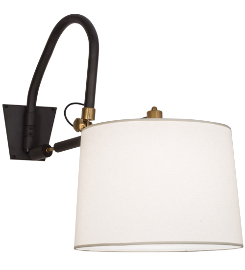 20 in. Stuyvesant Wall Sconce, Black & Satin Brass Accents