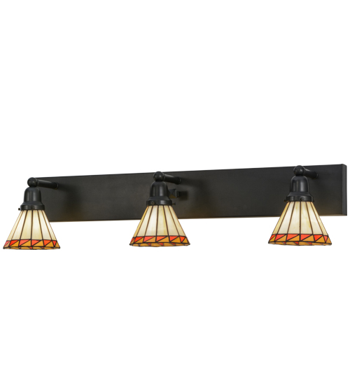 153468 36 in. Prairie Mission 3 Light Vanity Light, Craftsman