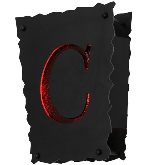 153787 12 in. Personalized in. C in. Wall Sconce, Black & Fa