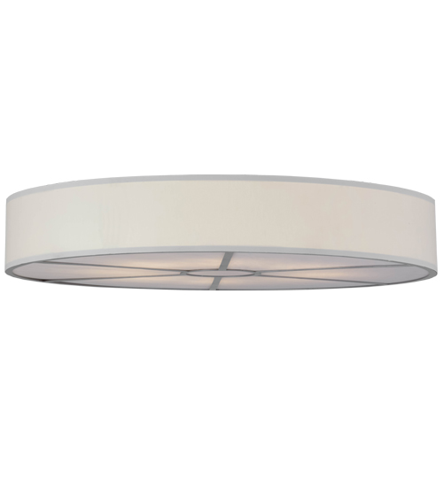 48 in. Cilindro White Textrene LED Flushmount, Nickel