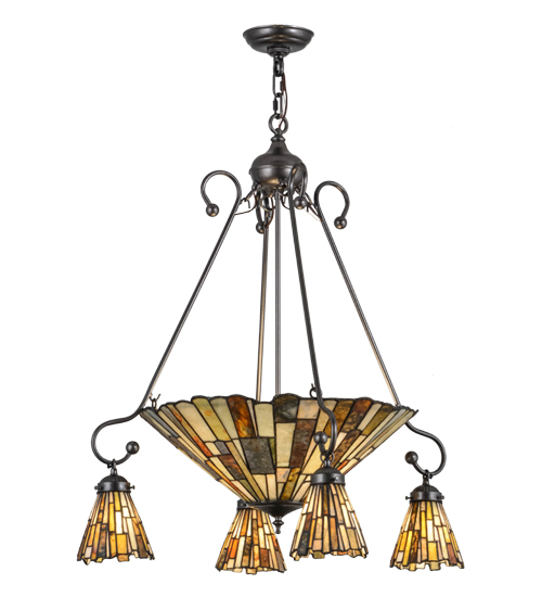 30 in. Delta Jadestone 5 Light Chandelier, Cosmic Silver Vein