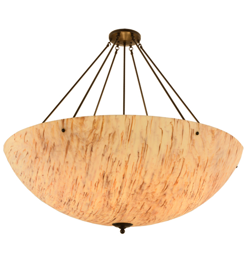 48 in. Madison Semi-Flushmount, Timeless Bronze & Natural Horn Sb In