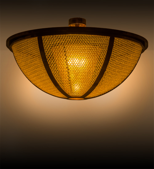 48 in. Maille Semi-Flushmount, Light Burnished Transparent Copper Amber Mica