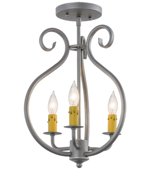 12 in. Easton 3 Light Flushmount, Pewter 043U