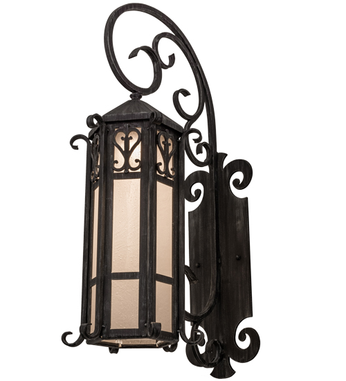 9 in. Caprice Wall Sconce, Antique Iron Gate & Clear Seedy Glass