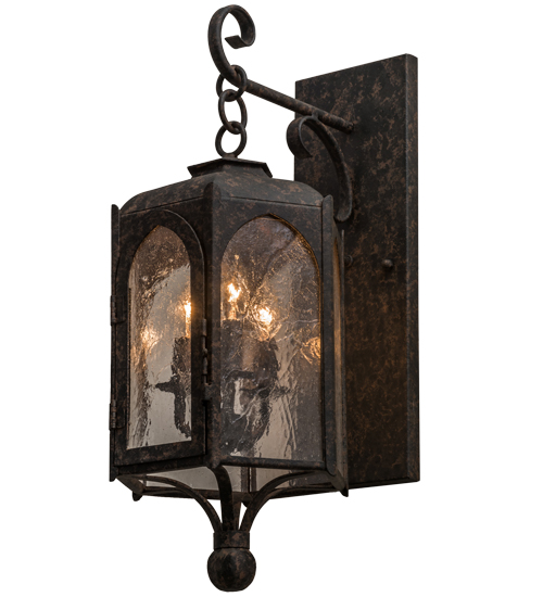 10 in. Jonquil Wall Sconce, Coffee Bean & Clear Seedy Glass