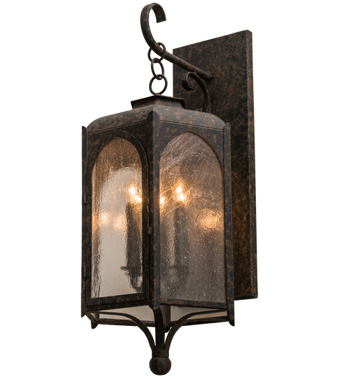 15 in. Jonquil Wall Sconce, Coffee Bean & Clear Seedy Glass