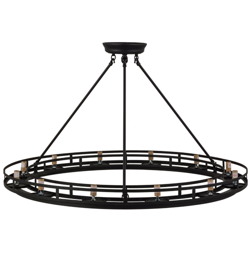 36 in. Barbury 12 Light Semi-Flushmount Hardware, Black